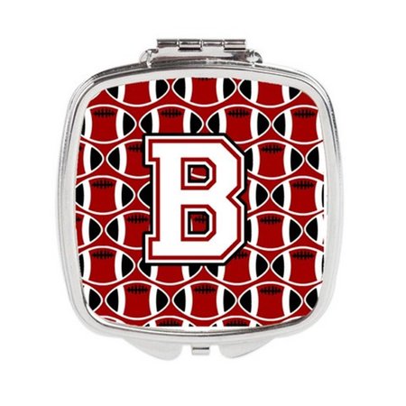 CAROLINES TREASURES Letter B Football Cardinal and White Compact Mirror CJ1082-BSCM